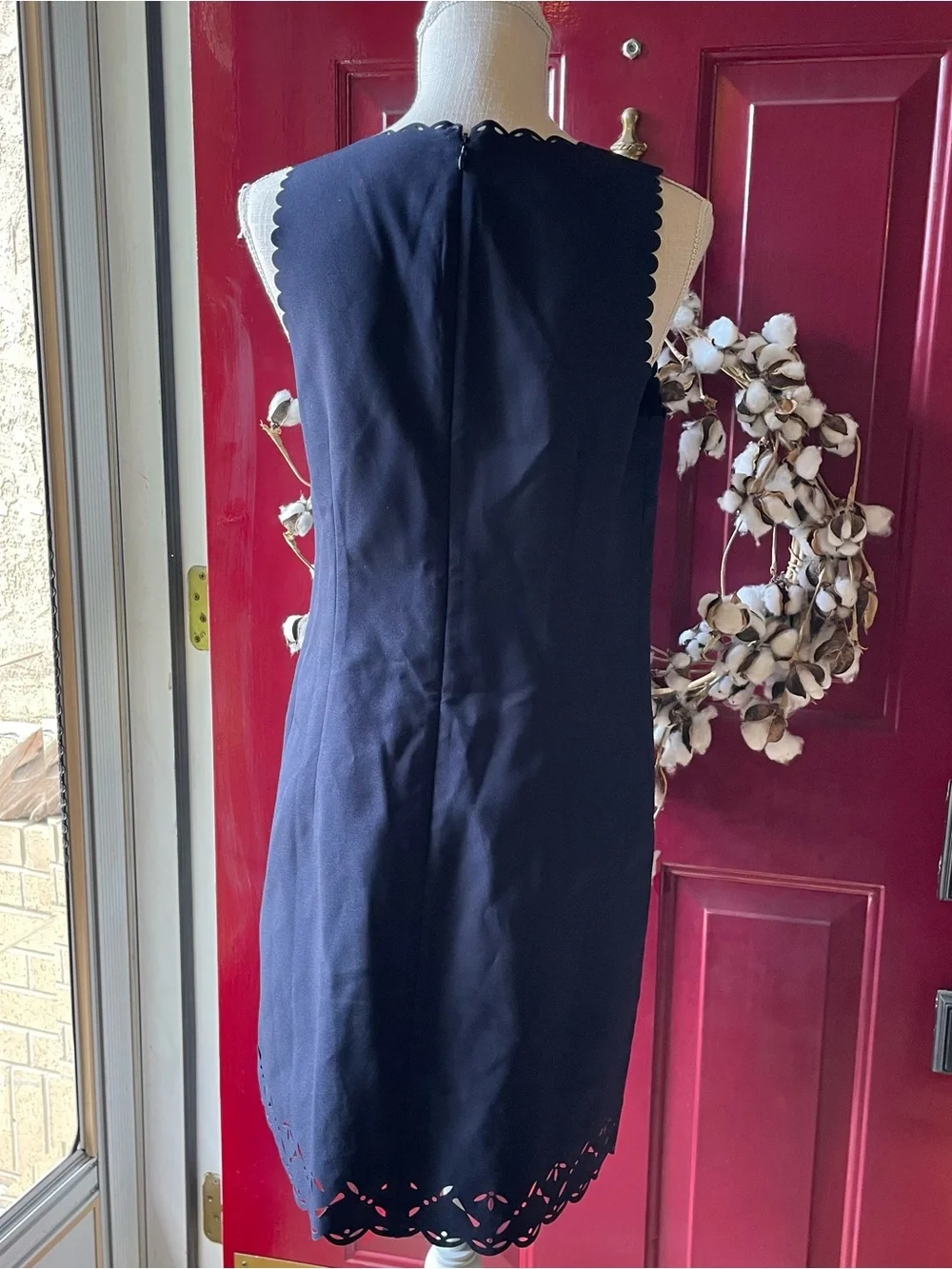 J. Crew Laser-cut Floral Navy Women's Dress Size 6